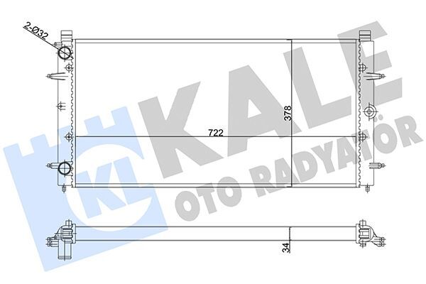 KALE 356880 SU RADYATÖRÜ VW TRANSPORTER IV 1.8 1.9D-TD 2.4 2.5TDI 92-03 MT AC NAC MEKANİK 722x378x32 701121253K-701121253M