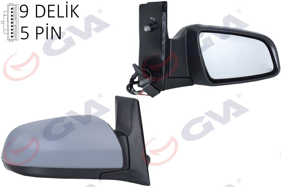 GVA 1090935 DIŞ DİKİZ AYNASI SAĞ ZAFIRA B 05> ELEKTRİKLİ ISITMALI ASTARLI KONVEKS 5 FİŞ VM-6169EHPR