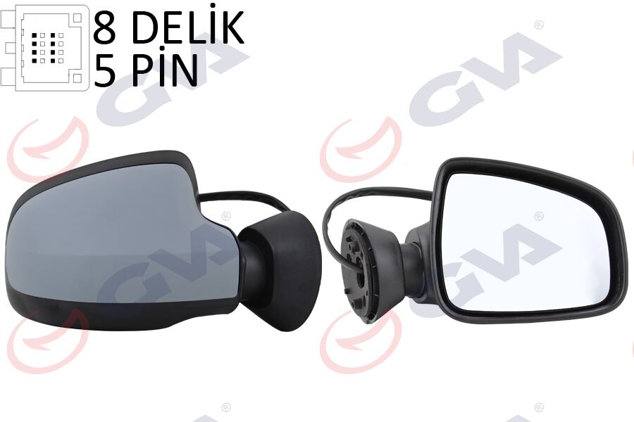 GVA 1019190 DIŞ DİKİZ AYNASI SAĞ DUSTER 11> ELEKTRİKLİ ISITMALI ASTARLI KONVEKS 5 FİŞ VM-6802EHPR