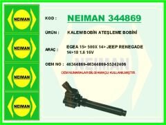 NEIMAN 344869 ATEŞLEME BOBİNİ FIAT EGEA 15> 500X 14> JEEP RENEGADE 14>18 1.6 16V