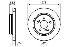 BOSCH 0986479133 FREN DISKI ARKA MERCEDES W202 W203 CL203 S203 C208 C209 A208 A209 W210 R170