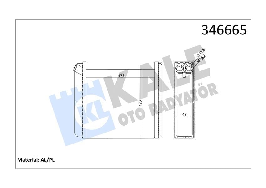 KALE 346665 KALORİFER RADYATÖRÜ ASTRA F-CALIBRA A-VECTRA A 175x195x40