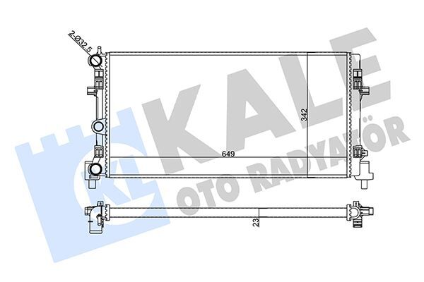 KALE 356425 SU RADYATÖRÜ AUDI A1 10 >SEAT IBIZA IV-TOLEDO IV 08 >SKODA FABIA II-RAPID-ROOMSTER 06 >VW POLO 09 > 1.2 1.6 1.9TDI 1.2 1.4TSI 1.2TFSI MT MEKANİK 649x342x23 6R0121253N-6RF121253