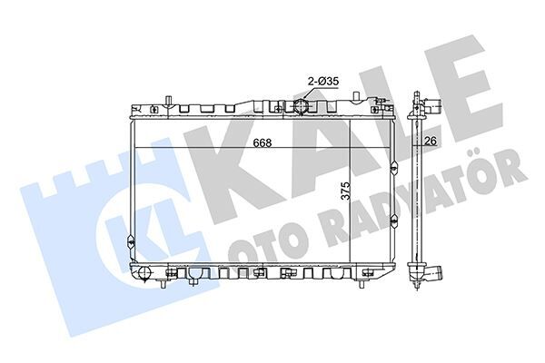 KALE 362730 RADYATÖR KIA CERATO 1.5CRDI 05> MT BRAZING 375X668X26 SU RADYATÖRÜ