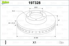 VALEO 197328 ÖN FREN DİSKİ RENAULT LAGUNA II 01>07 280x21.8 HAVALI 5 DELİK