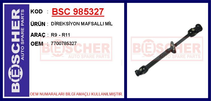 BSC 985327 DİREKSİYON MAFSALLI MİL R9 - R11
