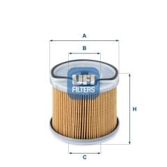UFI 2669100 YAKIT FİLTRESİ PARTNER-BERLINGO-C5-JUMPY-XSARA-SCUDO-P206-P307-P406-P607-P806-EXPERT 2.0HDI