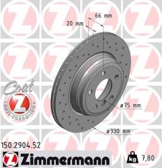 ZIMMERMANN 150.2904.52 FREN DISKI ARKA BMW F30 F31 F34 F35 F32 F33 F36 DELIKLI