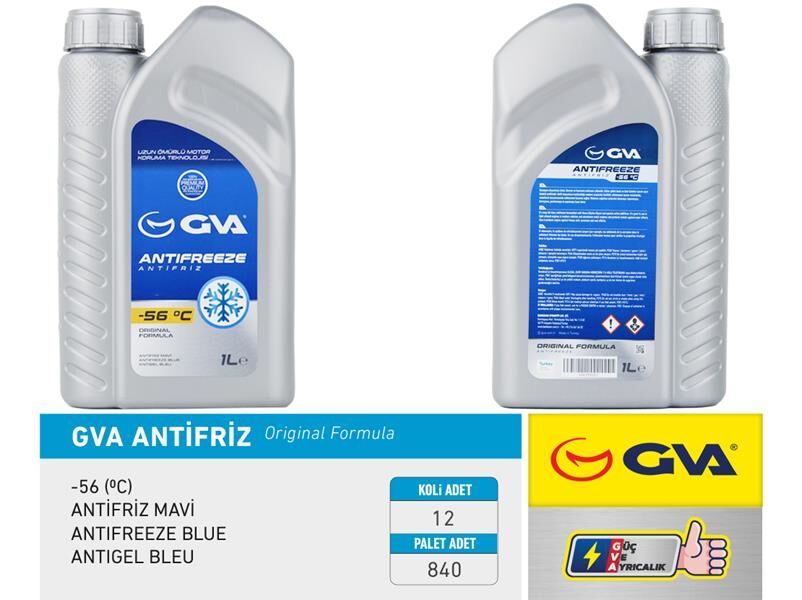 GVA 9930231 ANTİFRİZ 1 LT -56 C MAVİ Koli 12 Ad