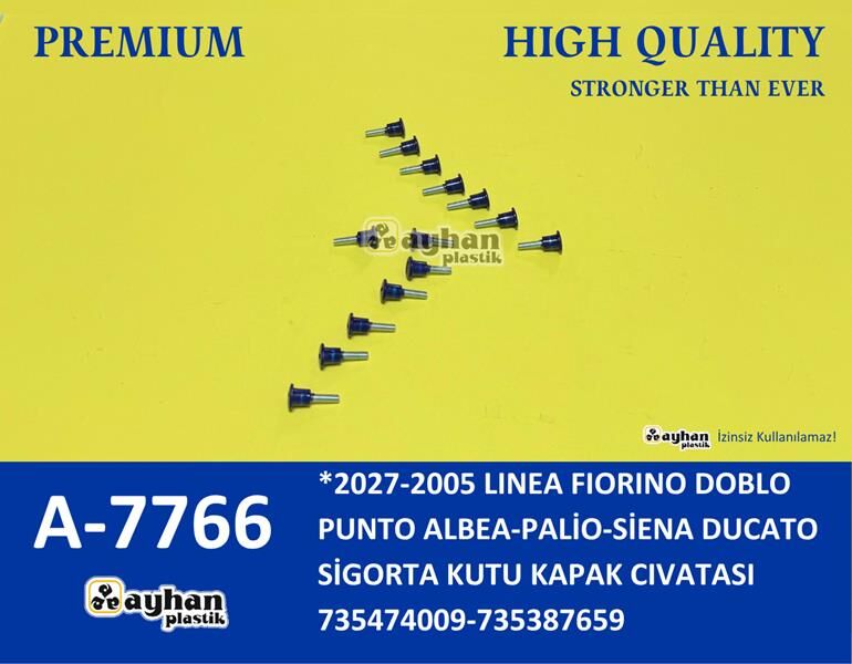 AYHAN A7766 SİGORTA KUTU KAPAK CIVATASI FIAT LINEA-FIORINO-DOBLO-PUNTO-ALBEA-PALİO-SİENA-DUCATO