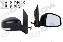 GVA 1035180 DIŞ DİKİZ AYNASI SAĞ FORD FOCUS 08> ELEKTRİKLİ-ISITMALI-SİNYALLİ-SİYAH-ASFERİK 6 FİŞ VM-6304EHAR