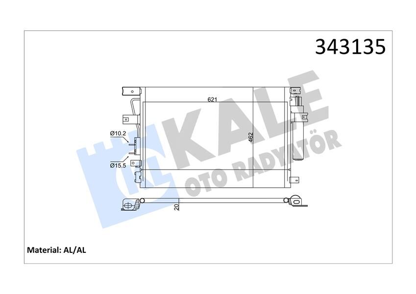 KALE 343135 KLİMA KONDENSERİ CHRYSLER 300C-TOURİNG AL-AL
