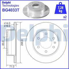 DELPHI BG4033T FREN DISKI ARKA MERCEDES SPRINTER B906 B907 B910 . VW CRAFTER 30-35-50