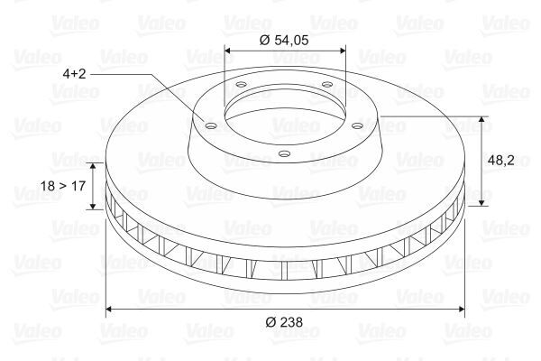 VALEO 186511 ÖN FREN DİSKİ HAVA KANALLI TOYOTA COROLLA 1.3L 2E EE100 95-98 / 1.6L 4A-F AE92 88-92 238 ÇAP X 4 BİJON - Takım disk fiyatıdır