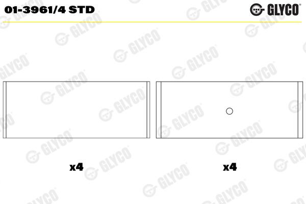 GLYCO 013961.4 STD KOL YATAK STD A3 A4 LEON OCTAVIA BORA GOLF V JETTA CADDY III 1.6 ALZ AHL BFQ AYD AVU BSE BGU CCSA CM XA 4 SİLİNDİR İÇİN