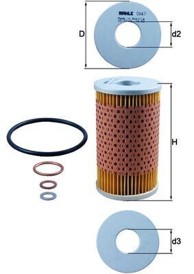 MAHLE OX47D YAG FILTRESI MERCEDES M115 M130 M180 W110 W111 W112 W114 W115 W123 S123 C123 W460