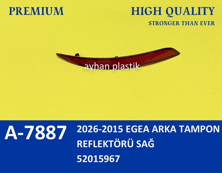 AYHAN A7887 ARKA TAMPON REFLEKTÖRÜ SAĞ FIAT EGEA SEDAN 15 >