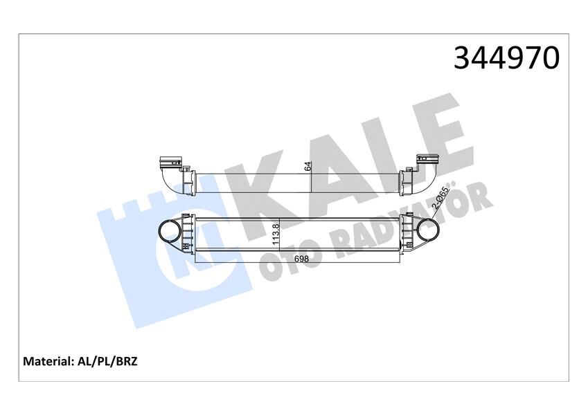 KALE 344970 TURBOSARJ RADYATORU MERCEDES W169 W245