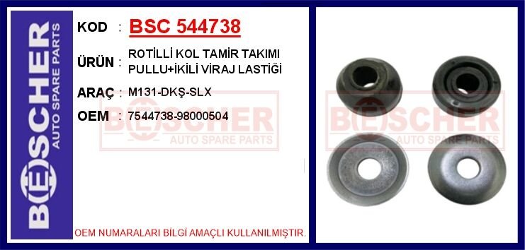 BSC 544738 ROTİLLİ KOL TAMİR TAKIMI M131-DKŞ-SLX PULLU İKİLİ VİRAJ LASTİĞİ