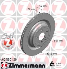 ZIMMERMANN 400.5501.20 FREN DISKI ARKA 4-matic MERCEDES W166 X166 C292