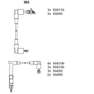 BREMI 265 ATESLEME KABLOSU SETI MERCEDES M119 W124 W210 W140