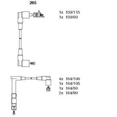BREMI 265 ATESLEME KABLOSU SETI MERCEDES M119 W124 W210 W140
