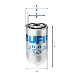 UFI 24H2O04 YAKIT FİLTRESİ DOBLO-STILO 1.9 JTD-2.4 JTD OE