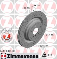 ZIMMERMANN 400.3688.20 FREN DISKI ARKA 4-matic MERCEDES W166 X166