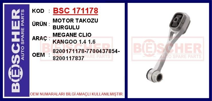 BSC 171178 MOTOR TAKOZU BURGULU MEGANE CLİO KANGOO 1.4 1.6