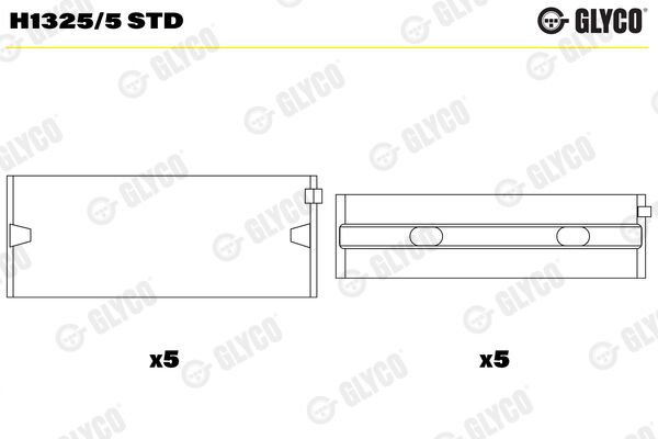 GLYCO H1325.5 STD ANA YATAK SEAT SKODA VW 1.4 1.6 FSI 16V