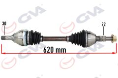 GVA 4490121 KOMPLE AKS SOL OPEL VECTRA C 1.6-1.8 02-08 620mm