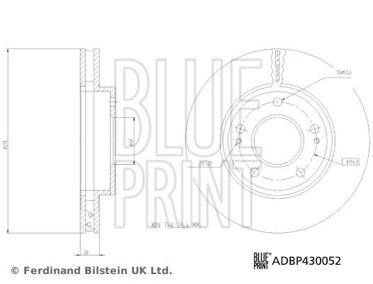 BLUEPRINT ADBP430052 ÖN FREN DİSKİ HAVA KANALLI MITSUBISHI L200 2.5L DI-D CR 4x2 KA4T 11-> 270 çap x 5 bijon - Adet d isk fiyatıdır