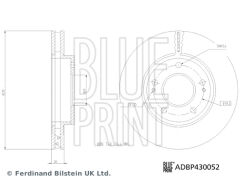 BLUEPRINT ADBP430052 ÖN FREN DİSKİ HAVA KANALLI MITSUBISHI L200 2.5L DI-D CR 4x2 KA4T 11-> 270 çap x 5 bijon - Adet d isk fiyatıdır