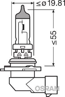 OSRAM 9006 AMPUL 12V HB4 9006 51W P22d