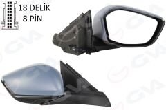 GVA 1090108 DIŞ DİKİZ AYNASI SAĞ OPEL ASTRA L 22> PEUGEOT P308 22> MANUEL KATLANIR
