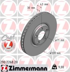 ZIMMERMANN 290.2268.20 FREN DISKI ON JAGUAR S-TYPE II X200 XJ X350 X358