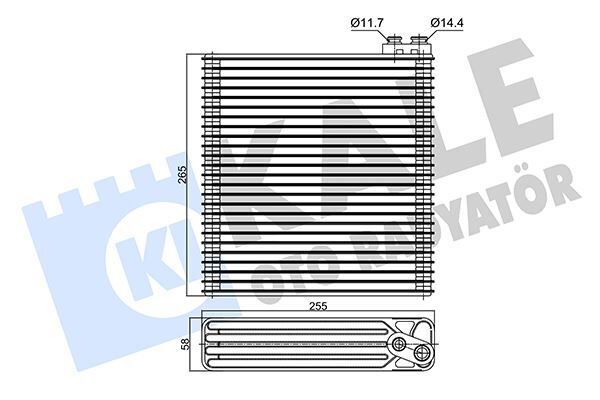 KALE 350150 EVAPORATOR TOYOTA COROLLA 1.4-1.6 2.0D-4D 01-08 BRAZING AL/AL 255X265X58