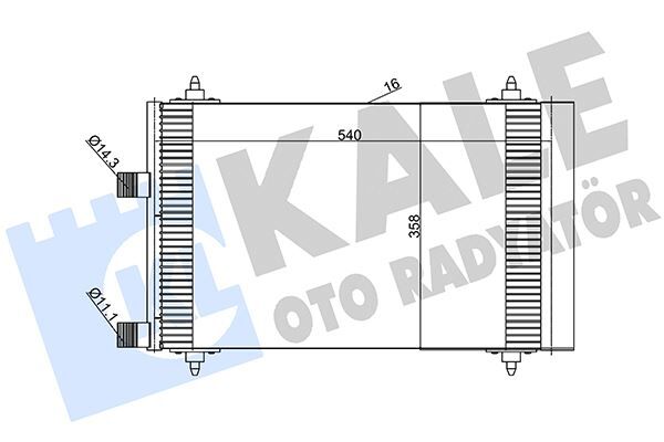 KALE 385600 KLİMA RADYATÖRÜ KONDENSER PEUGEOT P307-P307 SW CITROEN C4-C5 2.0 HDI AL/AL 540x358x16