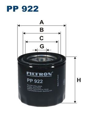FILTRON PP922 YAKIT FİLTRESİ MAZDA B-SERİE PİCKUP 2.5 D 4WD 78HP 09/98-06/99