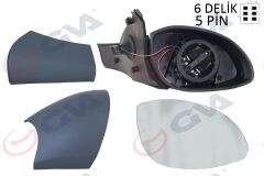 GVA 1090315 DIŞ DİKİZ AYNASI SAĞ VECTRA B 96> ELEKTRİKLİ ISITMALI KONVEKS 5 FİŞ VM-166EHR 1428718