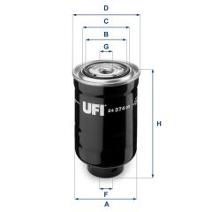 UFI 2437400 YAKIT FİLTRESİ TOYOTA HILUX Tüm modeller 83-04 / HIACE 89-95 / LANDCRUISER KDJ120 KDJ150 PRADO 03-> / MAZDA B2500. BT50 00-> / MITSUBISHI L200 07-14 / PAJERO V78W V98W 99-> / SUBARU FORESTER SH 08->