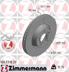 ZIMMERMANN 100.3318.20 FREN DİSKİ ÖN AUDI A6-A8 2005-2011