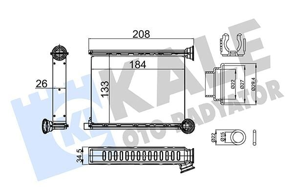 KALE 357310 KALORİFER RADYATÖRÜ DACIA DUSTER II 18>1.0TCe 1.3TCe 1.5dCi 1.6SCe