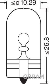 OSRAM 2827NA AMPUL 12V 5W DİPSİZ GÖSTERĞE SARI IŞIK