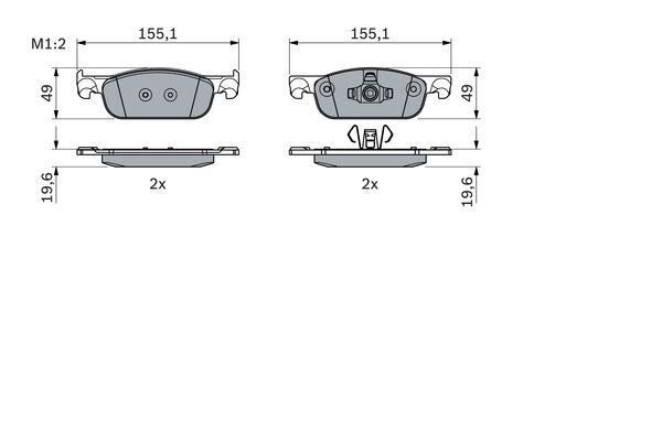 BOSCH 0986424021 ÖN FREN BALATASI RENAULT CLIO IV 12> SYMBOL III 13> DACIA SANDERO II 13> LOGAN MCV II 14> LOGAN II 13> 0.9TCe 1.0SCe 1.2 1.2TCe 1.5dCi 1.6