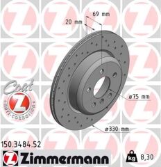 ZIMMERMANN 150.3484.52 FREN DISKI ARKA BMW F10 F11 F18 DELIKLI