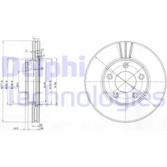 DELPHI BG3927 ÖN FREN DİSKİ HAVA KANALLI MAZDA 3 1.6L Y6 Z6 BK BL kasa 03-14 278 çap x 5 bijon - Takım disk fiyatıdır
