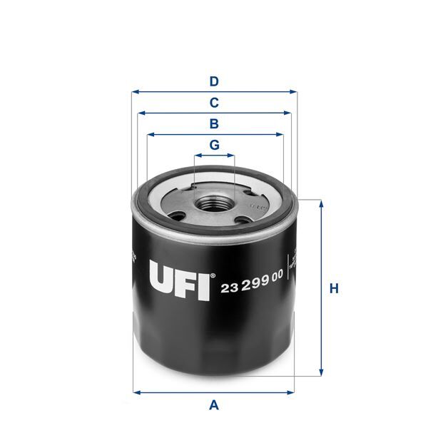UFI 2329900 YAĞ FİLTRESİ ASTRA G 98-05 -ASTRA H-COMBO 05- -CORSA C 00- -VECTRA C 02- 1.4-1.6-1.6-1.8 16V-2.0T