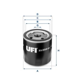 UFI 2329900 YAĞ FİLTRESİ ASTRA G 98-05 -ASTRA H-COMBO 05- -CORSA C 00- -VECTRA C 02- 1.4-1.6-1.6-1.8 16V-2.0T