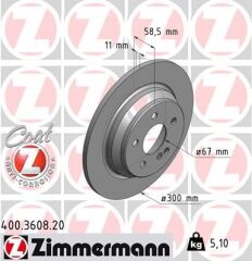 ZIMMERMANN 400.3608.20 FREN DISKI ARKA MERCEDES S-CLASS W220 98>05